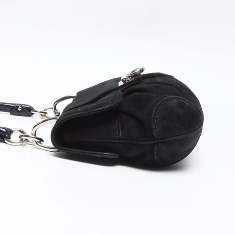 Salvatore Ferragamo Suede Gancini Shoulder Bag black WS13969