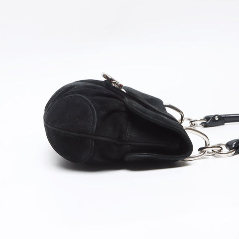 Salvatore Ferragamo Suede Gancini Shoulder Bag black WS13969