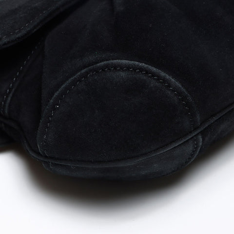 Salvatore Ferragamo Suede Gancini Shoulder Bag black WS13969