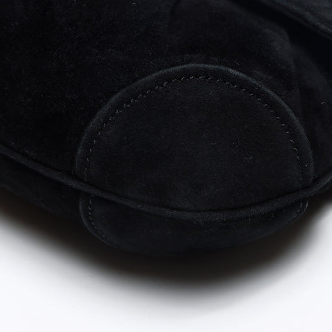Salvatore Ferragamo Suede Gancini Shoulder Bag black WS13969