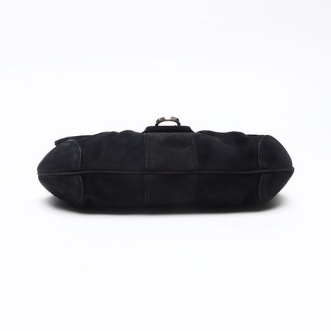 Salvatore Ferragamo Suede Gancini Shoulder Bag black WS13969