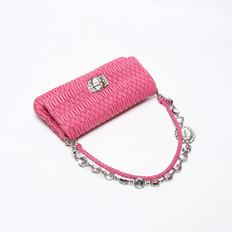 Miu Miu Materasse Crystal Shoulder Bag pink WS13970