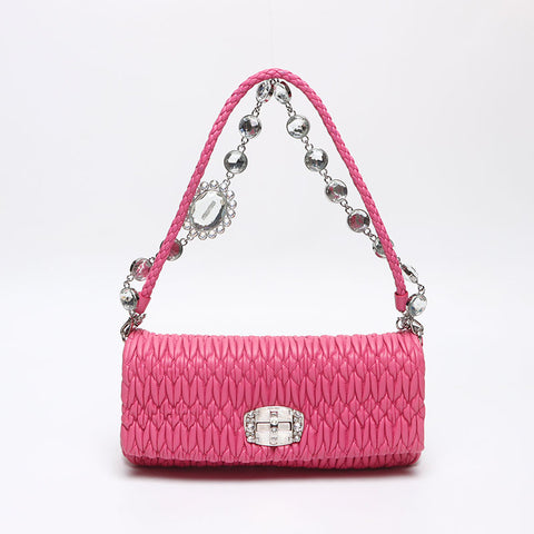 Miu Miu Materasse Crystal Shoulder Bag pink WS13970