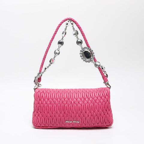 Miu Miu Materasse Crystal Shoulder Bag pink WS13970