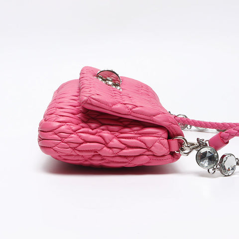 Miu Miu Materasse Crystal Shoulder Bag pink WS13970