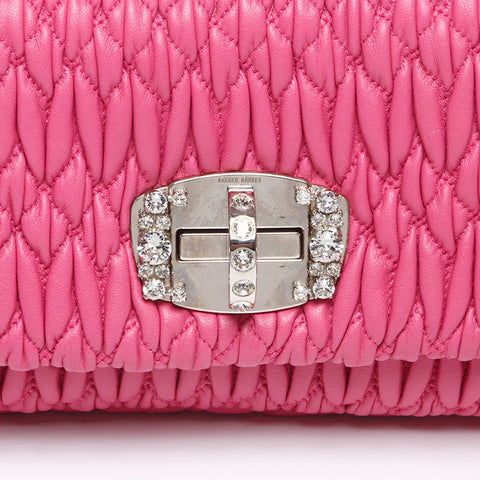 Miu Miu Materasse Crystal Shoulder Bag pink WS13970