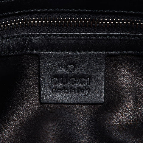 GUCCI Leather Horsebit Chain Shoulder Bag black WS13971