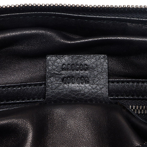 GUCCI Leather Horsebit Chain Shoulder Bag black WS13971