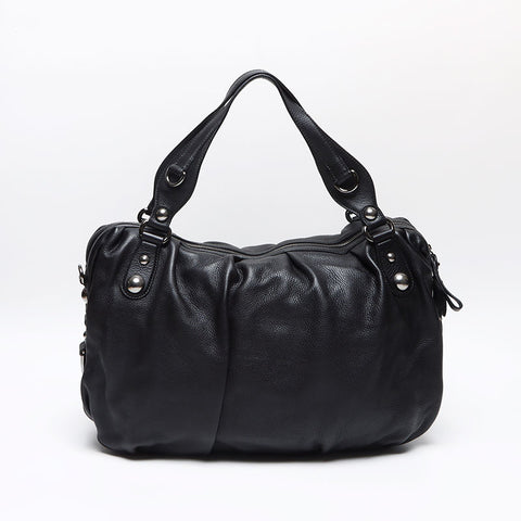 GUCCI Leather Horsebit Chain Shoulder Bag black WS13971