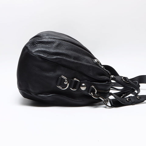 GUCCI Leather Horsebit Chain Shoulder Bag black WS13971