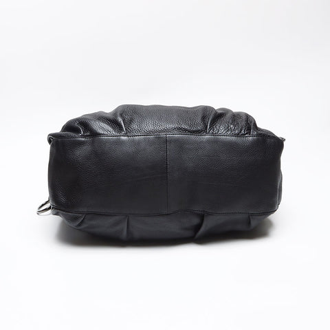 GUCCI Leather Horsebit Chain Shoulder Bag black WS13971