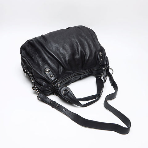 GUCCI Leather Horsebit Chain Shoulder Bag black WS13971