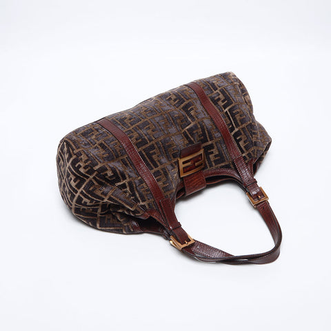 フェンディ FENDI ズッカ ベロア マンマ トートバッグ ブラウン WS13973