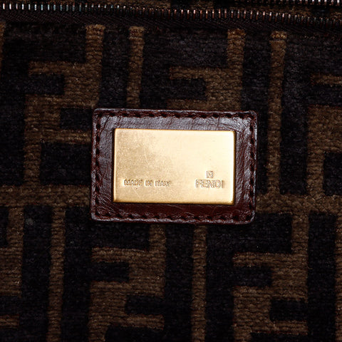 フェンディ FENDI ズッカ ベロア マンマ トートバッグ ブラウン WS13973