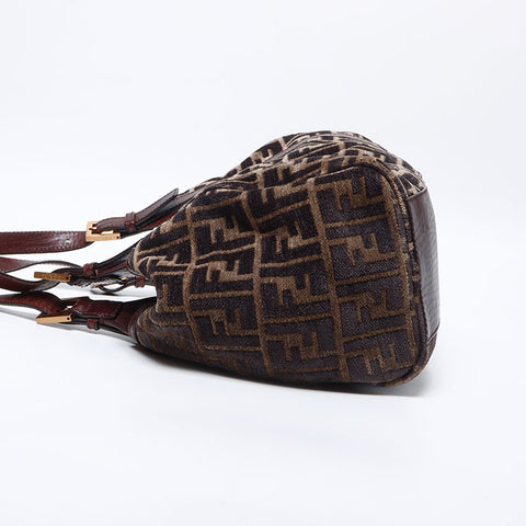 フェンディ FENDI ズッカ ベロア マンマ トートバッグ ブラウン WS13973