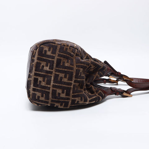 フェンディ FENDI ズッカ ベロア マンマ トートバッグ ブラウン WS13973