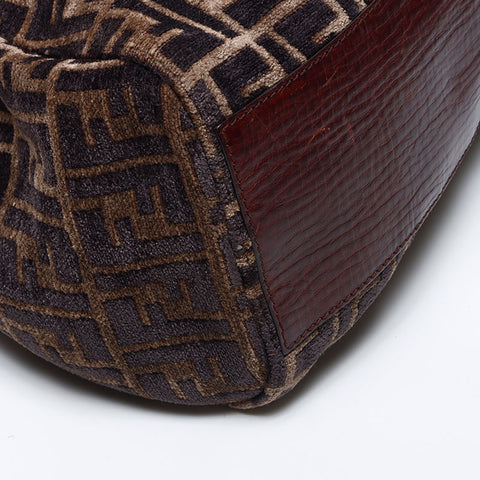 フェンディ FENDI ズッカ ベロア マンマ トートバッグ ブラウン WS13973