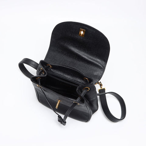 CHANEL Cambiaskin COCO Mark Turnlock 1999-2000 Backpack Â· Daypack black WS13975