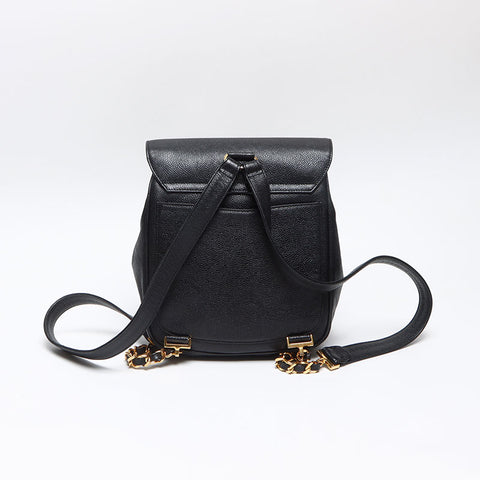 CHANEL Cambiaskin COCO Mark Turnlock 1999-2000 Backpack Â· Daypack black WS13975