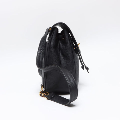 CHANEL Cambiaskin COCO Mark Turnlock 1999-2000 Backpack Â· Daypack black WS13975