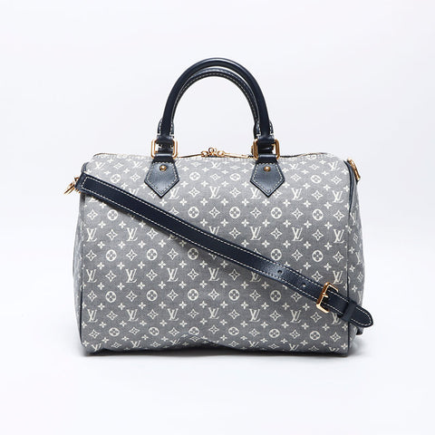 Louis Vuitton Louis Vuitton 2009 Canvas Monogram Speedy Bandoliere Boston Bag Navy WS13978