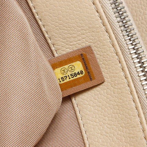 CHANEL 2011-2012 Caviar Skin COCO Mark Shoulder Bag beige WS13979