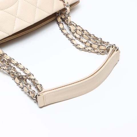 CHANEL 2011-2012 Caviar Skin COCO Mark Shoulder Bag beige WS13979