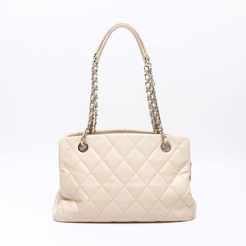 CHANEL 2011-2012 Caviar Skin COCO Mark Shoulder Bag beige WS13979