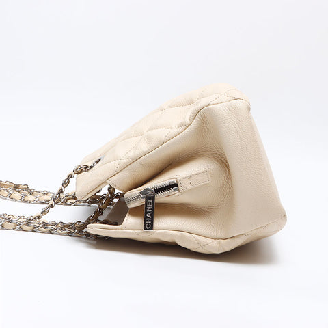 CHANEL 2011-2012 Caviar Skin COCO Mark Shoulder Bag beige WS13979