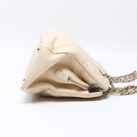 CHANEL 2011-2012 Caviar Skin COCO Mark Shoulder Bag beige WS13979