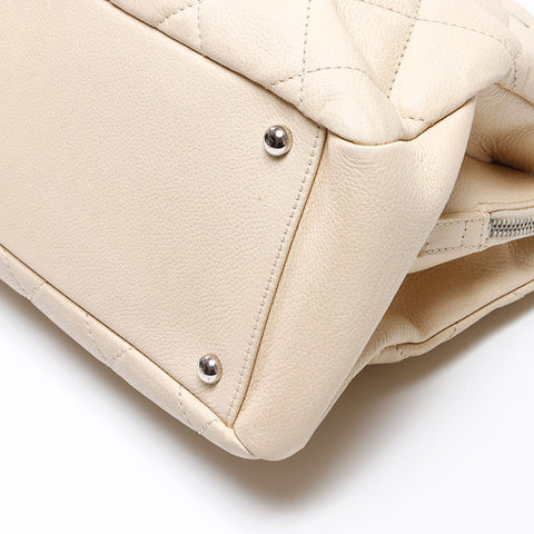 CHANEL 2011-2012 Caviar Skin COCO Mark Shoulder Bag beige WS13979