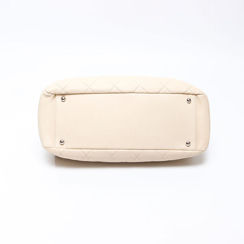 CHANEL 2011-2012 Caviar Skin COCO Mark Shoulder Bag beige WS13979