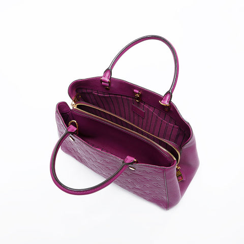 LOUIS VUITTON Monogram Montaigne MM Empreinte 2014 Shoulder Bag purple WS13980