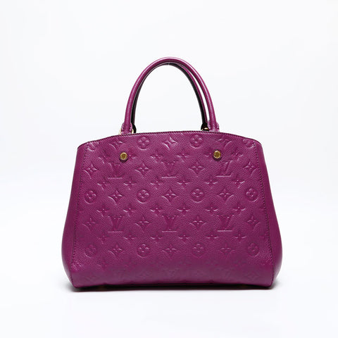 LOUIS VUITTON Monogram Montaigne MM Empreinte 2014 Shoulder Bag purple WS13980
