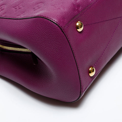 LOUIS VUITTON Monogram Montaigne MM Empreinte 2014 Shoulder Bag purple WS13980