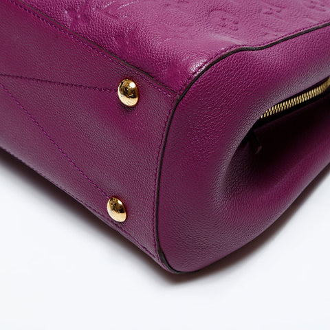 LOUIS VUITTON Monogram Montaigne MM Empreinte 2014 Shoulder Bag purple WS13980