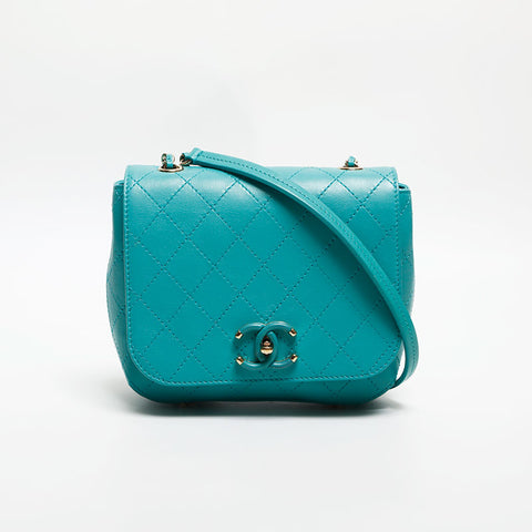 CHANEL 2018-2019 27th series Lambskin Wild Stitch Tote Bag green WS13983