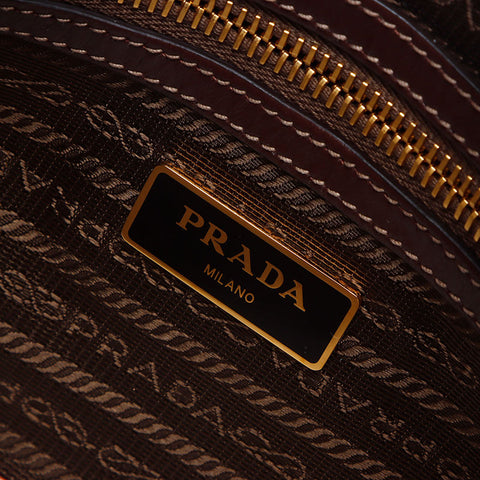 Prada Jacquard Logo Umhängetasche braun WS13984