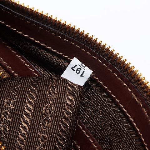 Prada Jacquard Logo Umhängetasche braun WS13984