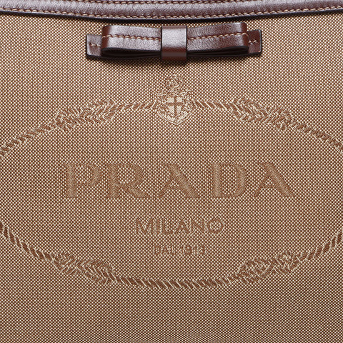 PRADA Jacquard-Logo Umhängetasche Braun WS13984