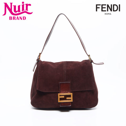 Fendi Mamma Eimer Wildleder Umhängetasche braun WS13985