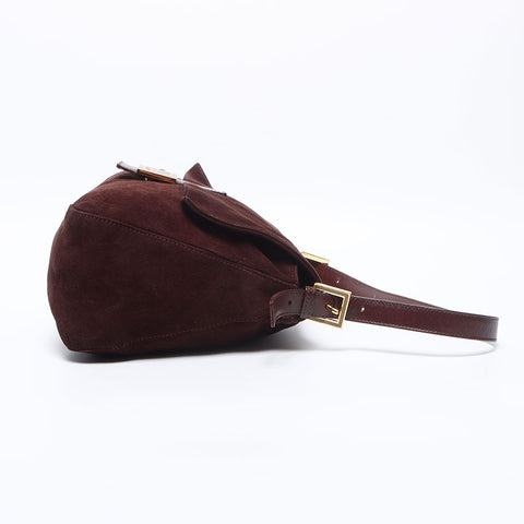 フェンディ FENDI マンマ バケット スエード ショルダーバッグ ブラウン WS13985
