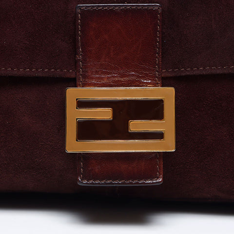 フェンディ FENDI マンマ バケット スエード ショルダーバッグ ブラウン WS13985