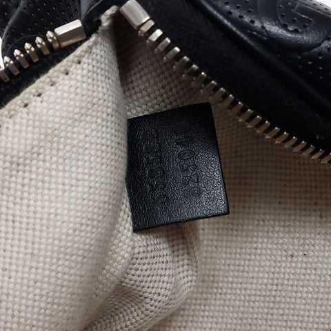 GUCCI GG Supreme Perforated Leather Shoulder Bag black WS13987
