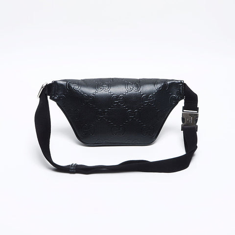 GUCCI GG Supreme Perforated Leather Shoulder Bag black WS13987