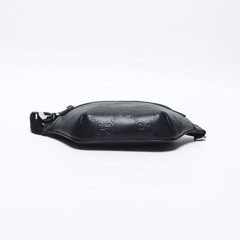 GUCCI GG Supreme Perforated Leather Shoulder Bag black WS13987