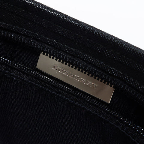BURBERRY Nova check canvas x leather one belt Handbag white WS13990