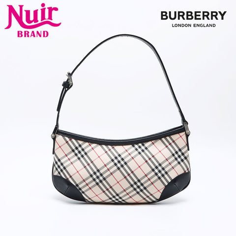 バーバリー BURBERRY ノバチェック キャンバス × レザー ワンショルダー ハンドバッグ ホワイト WS13990
