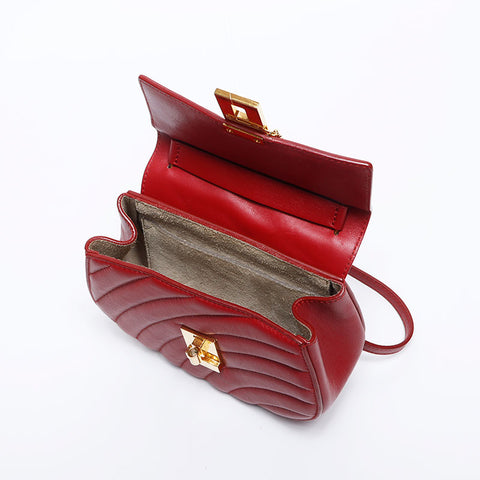 クロエ Chloe ドリュー レザー チェーン 2way ショルダーバッグ レッド WS13992