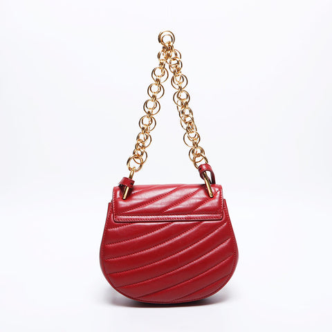 クロエ Chloe ドリュー レザー チェーン 2way ショルダーバッグ レッド WS13992